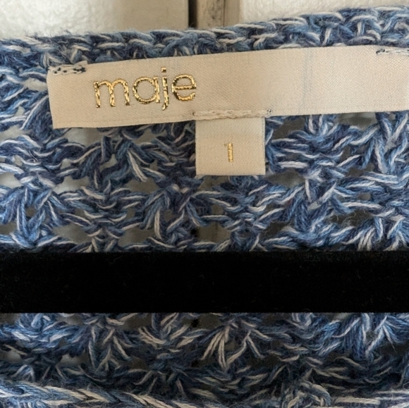 Maje ombre blue fringe knit sweater sz S - Picture 7 of 10